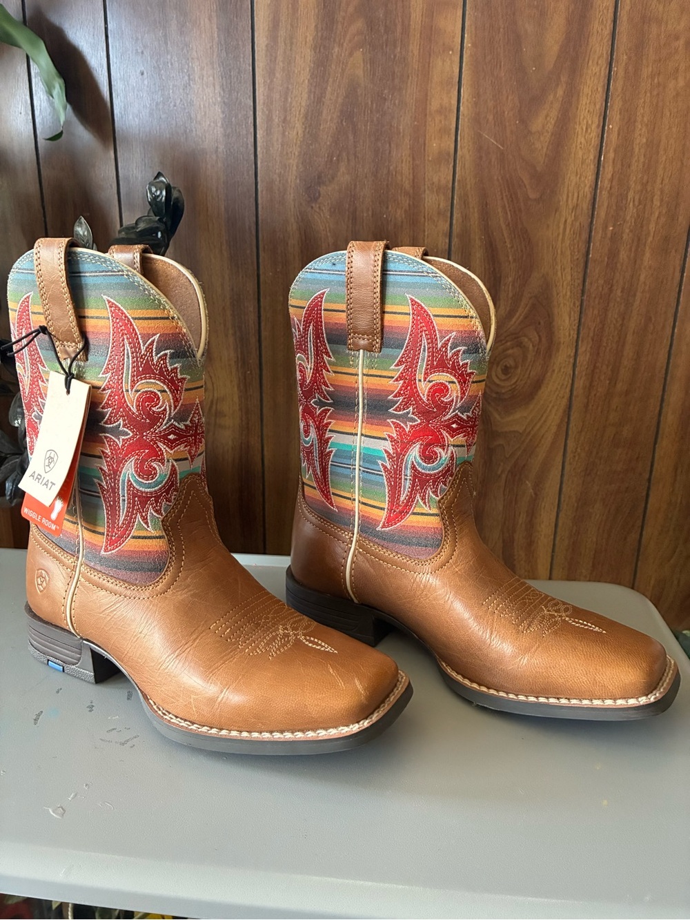 ARIAT GIRLS' LONESTAR SHOCK SHIELD SERAPE STRIPE WESTERN BOOTS - SQUARE TOE
New